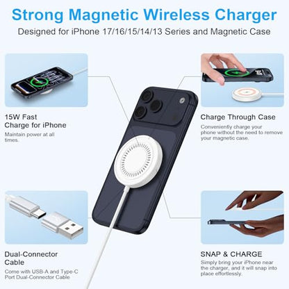 Wireless Charger Samsung S26 Ultra Fast Charging Pad Magnetic Phone Charger - color: White1