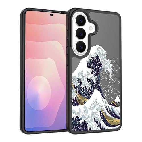for Samsung Galaxy S26 5G Case: Cute Flowers Floral Design for Girls Women Translucent Matte Slim Soft TPU Bumper Shockproof Silicone Cell Phone Cover (Great Wave) - color: Great Wave