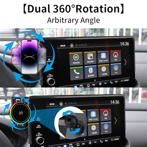 Car Magnetic Phone Mount for Honda CRV CR-V 2023-2026 and Honda HRV HR-V 2023-2027 [7/9 inch Touch Screen]Auto Interior Accessories Best Cellphone Holder Fast 15W Wireless Charger Cell Phones Stand
