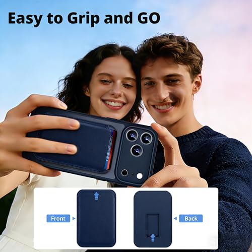 for iPhone 17 Pro Max Case w/Detachable MagSafe Wallet-Blue | RFID Blocking Card Holder&Kickstand, Military-Grade Drop & Raised Camera Protection for Travel & Commute - color: Blue