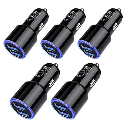 Car Charger Fast Charge, 3Pack Rapid Car Phone Charger Cigarette Lighter