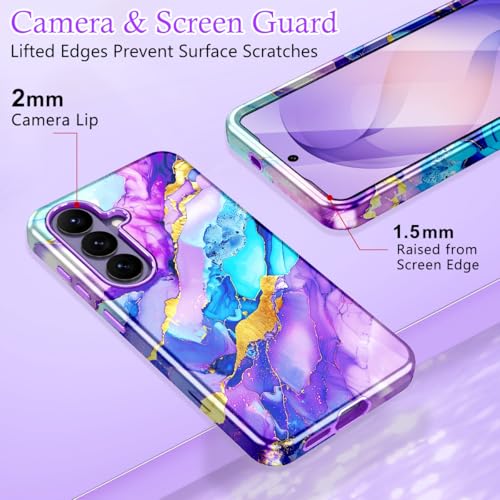 Btscase for Samsung Galaxy S26 Case, [Military Grade Drop Tested] Marble Pattern Design Slim Rugged Shockproof Women Girls Men Protective Anti-Scratch Cover, Magnetic-Amethyst - color: Magnetic-Amethyst, size: Samsung Galaxy S26