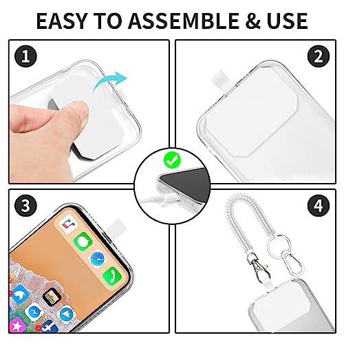HOTEMIA Phone Tether Lanyard Anti Theft Phone Strap with Carabiner Anti-drop Outdoor Skiing Hiking Cycling fishing Climbing fit iPhone and Most Cell Phone (Black+Transparent) - color: Black+transparent