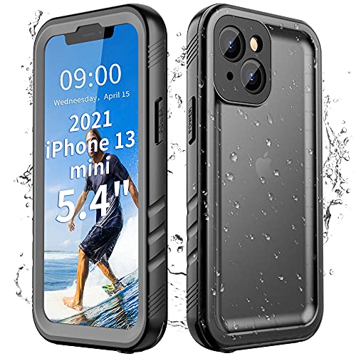 Cozycase for iPhone 13 Mini Waterproof Case Full Body Heavy Duty Black | 360 Shockproof with Screen Camera Protector Military Grade Double Water Dust Drop Proof Hard Rugged Tough Front Back Cover - color: Black, size: For iPhone 13 Mini
