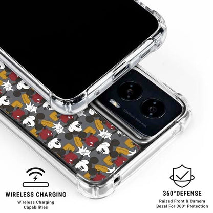 Skinit Clear Phone Case Compatible with Moto G Power 5G (2024) - Officially Licensed Disney Mickey Mouse Vintage Pattern Design