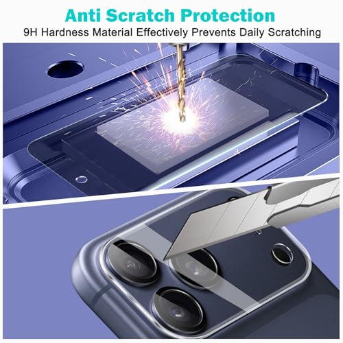 PEHAEL for iPhone 17 Pro Max Privacy Screen Protector+Camera Lens Protector | 3+3 Pack, Installation Frame, Cleaning kits, Anti-Spy Private, Anti-Scratch, 9H Tempered Glass, Case Friendly, [6.9 inch]