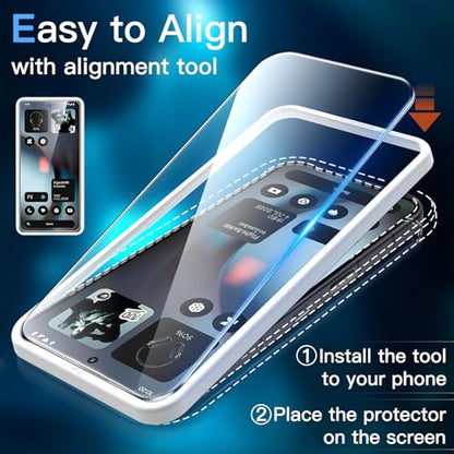 JETech Screen Protector for Nothing Phone 3, 3-Pack | 9H Tempered Glass, HD Clear, Anti-Scratch Protection, Easy Installation Tool - size: Nothing Phone 3