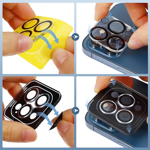 YARNOW 3sets Camera Lens Protective Films with Positioning Tool for Pro Anti-scratch Tempered Cover Easy Installation Dust and Fingerprint Resistant