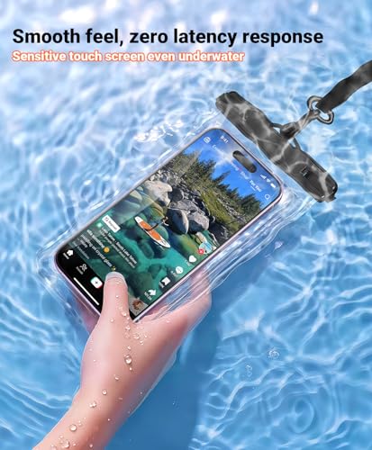 【2 Pack】Coolpow Waterproof Phone Pouch【Easy Lock & Heavy Duty】IPX8 Water Proof Cell Phone Dry Bag for Beach Vacation Waterproof Phone Case With Lanyard Protector for iPhone 17 Samsung All 4-7" Phone