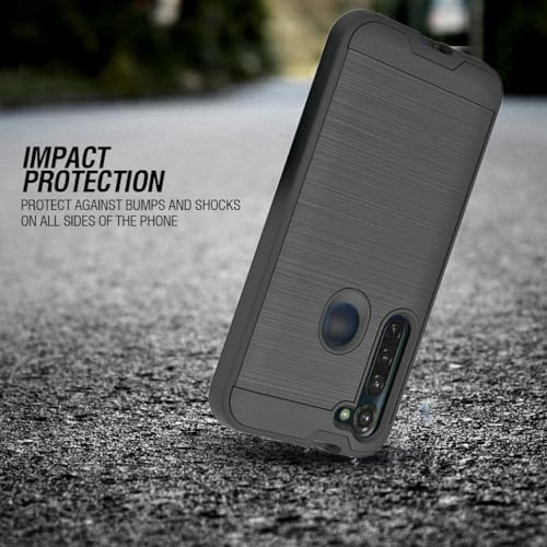 NEM Case Compatible with Motorola Moto G Stylus XT2043 (2020), Moto G Power XT2041 - Shockproof Brushed Case (Black) - color: Black