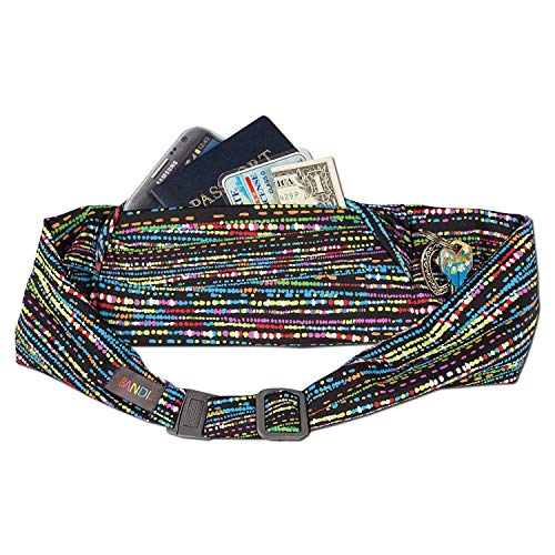 BANDI Running Belt for Women & Men – USA Made No-Bounce Adjustable Waist Pack & Secure Fanny Pack – Fits All Phones, Gels & Essentials – Zipper-Free, Medical Device Friendly - color: Confetti