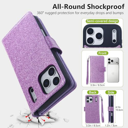 Varikke Wallet Case for iPhone 17 Pro Compatible with Magsafe, Light Purple - color: (Compatible with MagSafe) Light Purple, size: iPhone 17 Pro 6.3"