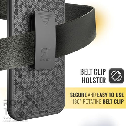 Designed for Google Pixel 6А Case with Belt Clip Holster | Rugged Holster & Protective Phone Case Combo with Anti-Slip Texture - Black - size: Pixel 6A