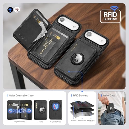 Antsturdy Compatible with MagSafe iPhone 17 Air Wallet Case,Black - color: Black, size: iPhone 17 Air - 6.5"