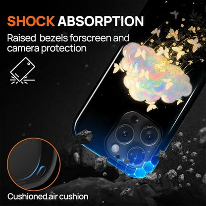 Case for iPhone 15 Pro, Shockproof Hybrid Protective Phone Case, Dual-Layer Drop Protection Anti-Scratch, Butterfly Cloud - color: Butterfly Cloud, size: iPhone 15 Pro