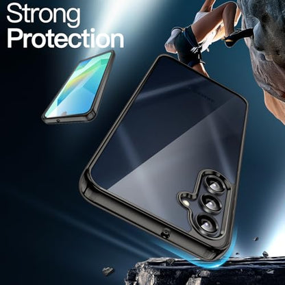 JETech Case for Samsung Galaxy A16, Anti-Yellowing, Black | Shockproof Protection, Scratch Resistant Hard PC Back, Durable Transparent TPU Bumper - color: Black, size: Galaxy A16