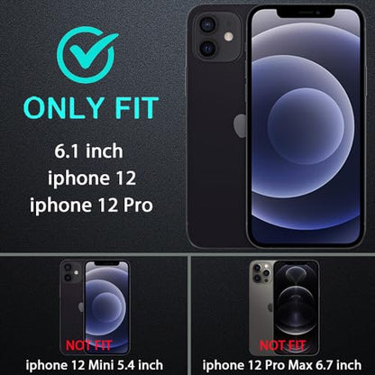 YKHJKLEC for iPhone 12/12 Pro Case, Military Grade 3 in 1 Heavy Duty Shockproof/Drop Proof/Dust Proof with 2Pcs Tempered Glass Screen Protector (Red/Black) - color: Red/Black