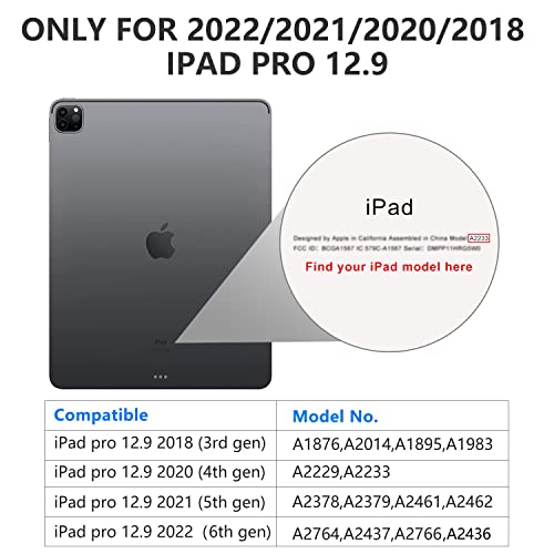 SPARIN 2 Pack Screen Protector Compatible with iPad Pro 12.9 inch | 2022/2021/2020/2018 Released (6th/5th/4th/3rd) without Home Button, Tempered Glass Screen Protector Work with Face ID - size: iPad Pro 12.9''(6th/5th/4th/3rd)