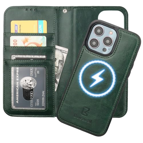 Bocasal for MagSafe Wallet Case Card Holder for iPhone 14 Pro Max Green - color: Green for MagSafe
