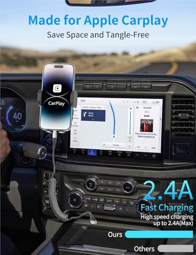 Coiled USB to Lightning Cable 3FT for Car, 2Pack iPhone Charging Cord - style: Coiled USB-A to Lightning
