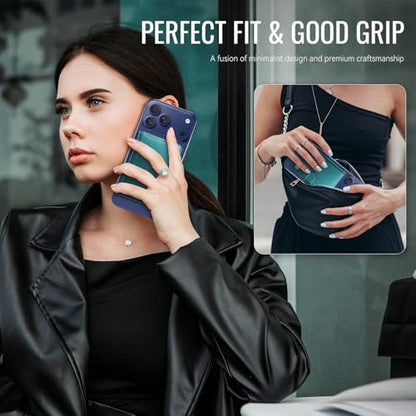 for Magsafe Magnetic Phone Wallet Card Holder, Elegant Green - color: Elegant Blue Green