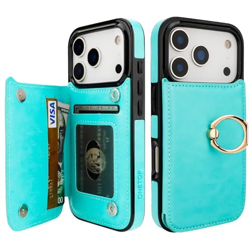 ONETOP for iPhone 18/17 Pro Wallet Case with Credit Card Holder,LightBlue - color: Light Blue