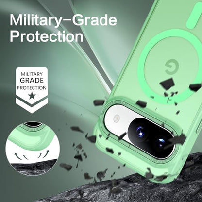 BENTOBEN for Google Pixel 9 Case [Compatible with Magsafe] Translucent Matte Magnetic Pixel 9 Case Slim Fit Shockproof Women Men Girls Boys Protective Phone Cases for Google Pixel 9 6.3", Matcha Green - color: Matcha Green