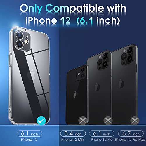 Supdeal Crystal Clear Case for iPhone 12, [Not Yellowing] [Camera Protection] [Military Grade Drop Tested] Transparent Shockproof Protective Soft Silicone Slim Cover, 6.1 inch, Transparent - color: Transparent, size: iPhone 12