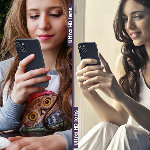 Suoman for iPhone 14 6.1 inch/iPhone 14 Plus 6.7 inch Camera Lens Protector, 9H Tempered Glass Film, [Does not Affect Night Shots] Metal Lens Protective Cover - Black - color: Black