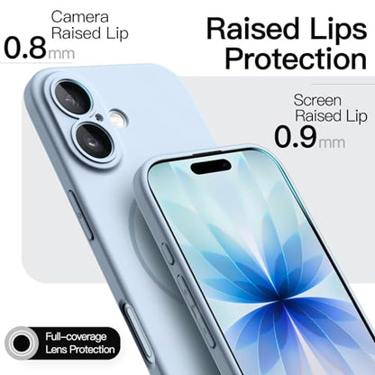 JETech Magnetic Slim Case for iPhone 17, Mist Blue - color: Mist Blue, size: iPhone 17