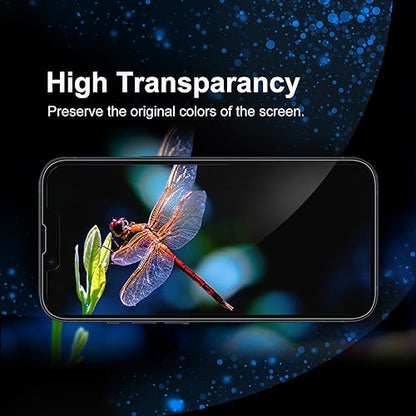 Screen Protector forc 6.1 inch [Auto Dust Elimination] Full Coverage Tempered Glass Film 9H+ Military-Grade Protection,[No Bubbles No Dust] [2 Pack] - size: iPhone 13/13Pro/14