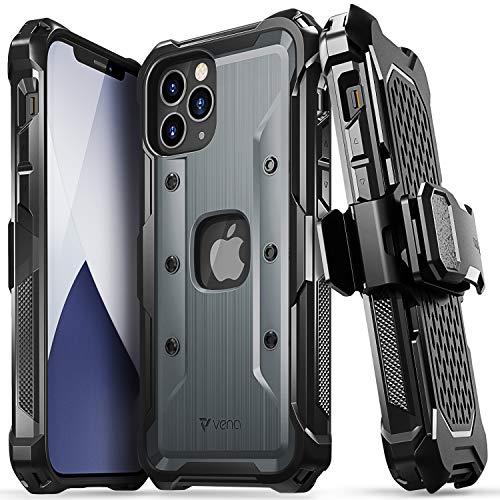 VENA vArmor for iPhone 12 / iPhone 12 Pro Rugged Case | Military-Grade Drop Protection, Belt Clip Holster and Kickstand for everyday protection, Works with Wireless Charging
