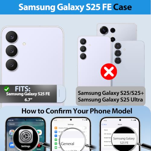 Dizn for Samsung Galaxy S25 FE Case:with Camera Lens Cover,[2 Pcs] Tempered Glass Screen Protector,Strap & 360°Ring Stand,Military-Grade Shockproof Protective 6.5-Inch Samsung S 25 FE,Purple - color: Purple