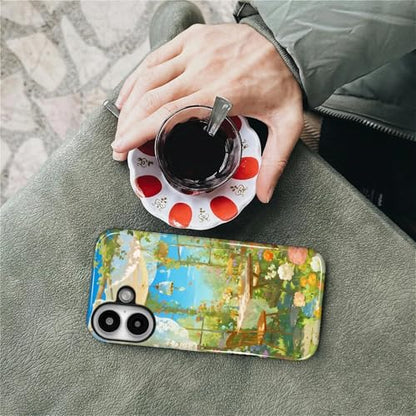 Case for iPhone 16, Shockproof Hybrid Protective Phone Case, Dual-Layer Drop Protection Anti-Scratch, Sunny Garden - color: Sunny Garden, size: iPhone 16