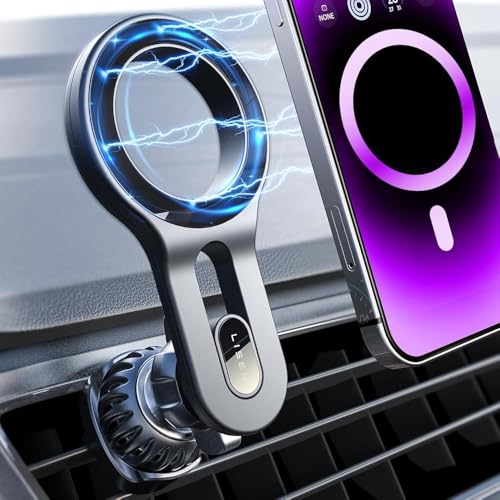 LISEN for MagSafe Car Mount, Magnetic Phone Holder for Car Vent Phone Mount, Super Magnetic Car Phone Mount, Air Vent Hands Free Phone Mount, Gifts Car Phone Holder Magnetic for iPhone 17 Pro Max 16 - color: Black