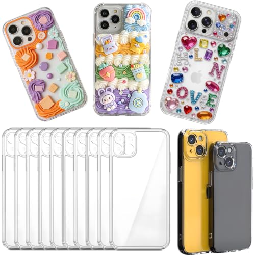 stino DIY Phone Junk Case for iPhone 13, 10 Pack Clear Cases, Crystal Transparent Junk Case Supplies (for iPhone 13) - size: for Iphone 13