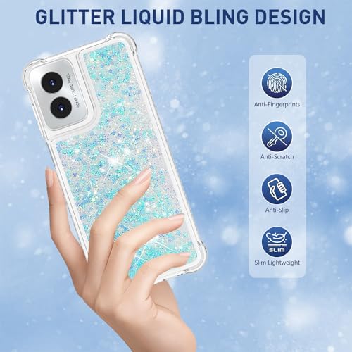 for Moto G Play 2024 Case with Screen Protector, Blue - color: Blue