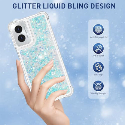 for Moto G Play 2024 Case with Screen Protector, Blue - color: Blue