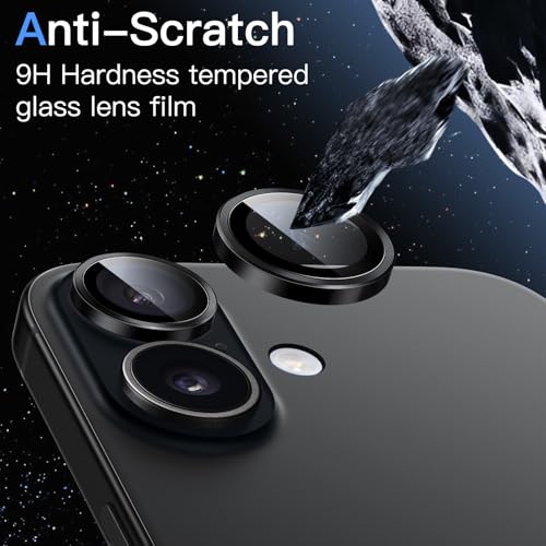 JETech Camera Lens Protector for iPhone 17, Black, 1 Set