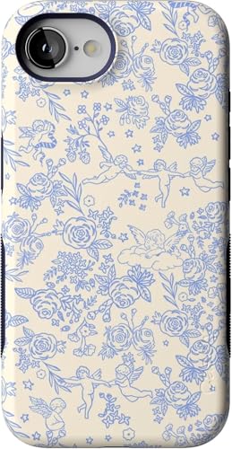 Casely iPhone 16e Case | Cupid's Canvas | Periwinkle Floral | Bold Protective Design | Compatible with MagSafe - color: Cupid's Canvas | Periwinkle Floral