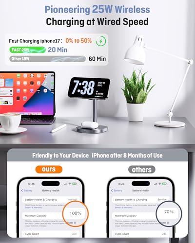 25W Qi2.2-Certified Wireless Charging Stand TEC Cooling High-Grade Alloy
