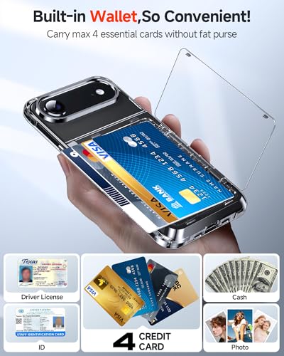 LeYi for iPhone-17-Air Case Wallet: Clear i Phone 17air Cover with Card Holder Funda para iPhone17 Air Walli Card Slot Protective Military Grade Heavy Duty Women Men Cases, Transparent - color: Clear, size: iPhone 17 Air 6.5''