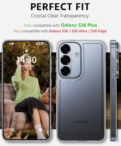 Compatible with Samsung Galaxy S26 Plus Case, Ultra [Slim Thin] Flexible Clear TPU [Scratch-Resistant] Gel Rubber Soft Skin Silicone Protective Phone Case Cover for Galaxy S26 Plus (Clear) - size: S26 Plus