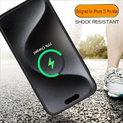 Battery Case for iPhone 15 Pro Max, 12000mAh High Capacity Smart Portable Charger Case Rechargeable Battery Pack Charging Case with Wireless Charging Compatible with iPhone 15 Pro Max (6.7 inch)-Black - size: iPhone 15 Pro Max (6.7 inch)