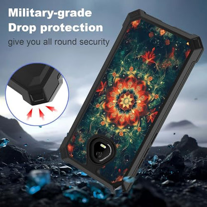 for Schok Volt Sv67q Sv67332 Case with Screen Protector, Military Grade Drop Protection, Dual Layer Hybrid Shockproof Protection TPU Phone Case for Schok Volt Sv67q, Mandala - color: Mandala