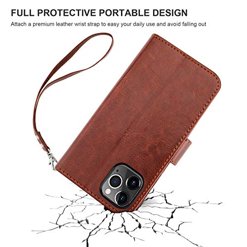Bocasal Detachable Wallet Case Card Holder for iPhone 11 Pro Max Brown - color: Brown