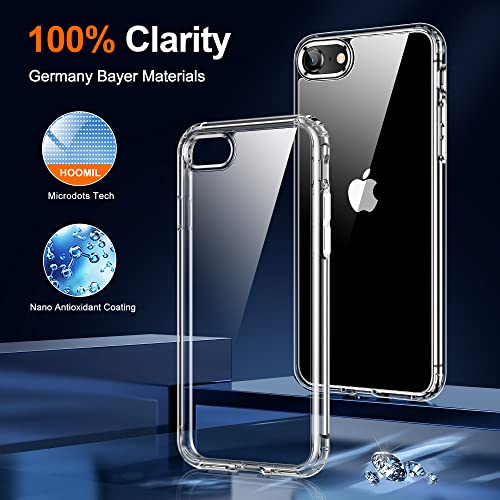 HOOMIL Case for iPhone SE 3rd/2nd Gen, iPhone 7/iPhone 8, Non-Yellowing, Drop Protection, Anti-Scratch Transparent Hard Back Phone Cover - Crystal Clear - color: Clear, size: iPhone 7/8/SE 2020/2022