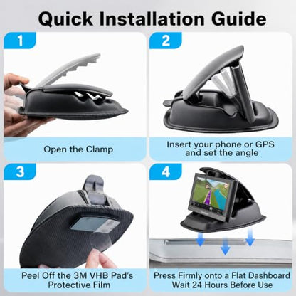 APPS2Car Weighted Beanbag GPS Holder for Car Dashboard, Spring-Loaded Clamp