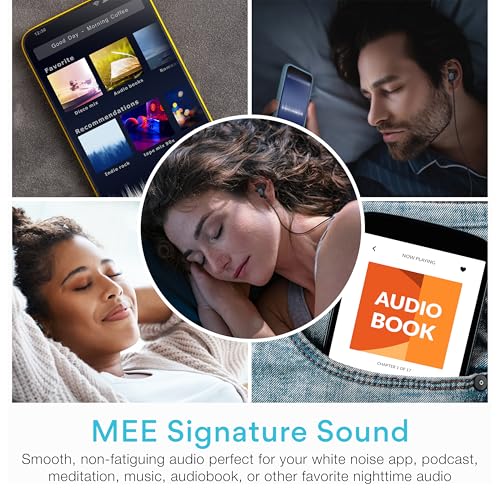 MEE audio SleepTones USB-C Wired Sleep Earbuds for Side Sleepers with Lightweight Low-Profile Silicone Earpieces, Noise Reduction Sleeping Headphones with Built-in Mic & Volume Controls (USB Type C)