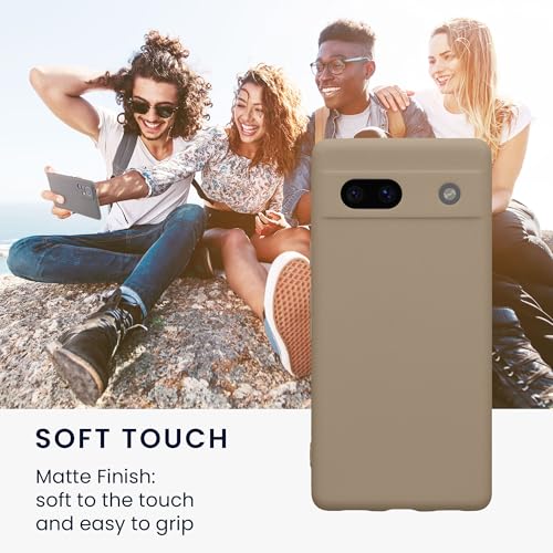 kwmobile Case Compatible with Google Pixel 7a Case - Protective Slim TPU Phone Cover - Soft Matte Finish - Cream Matte - color: cream matte